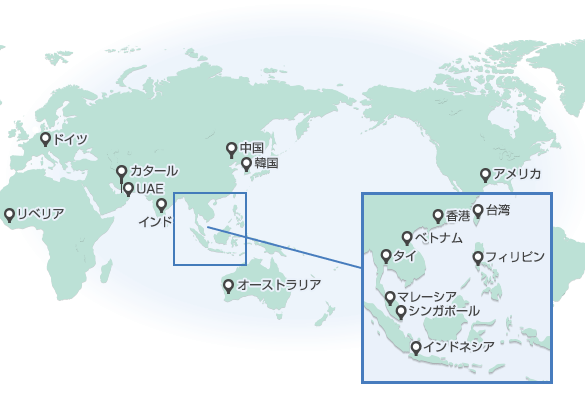 地図：海外（国/地域）拠点